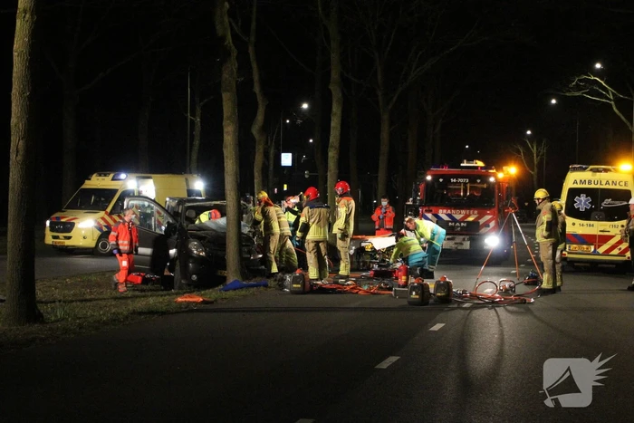 Bestuurder zwaargewond bij botsing met boom