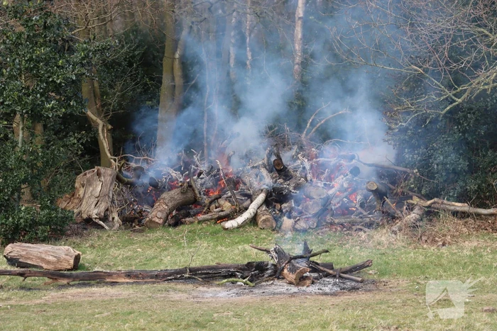 Veel rook bij brand in bosschage