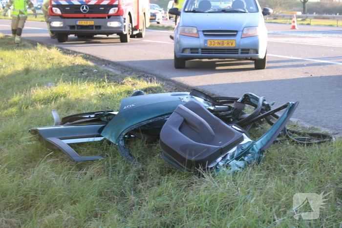 Inzittende bekneld na kettingbotsing