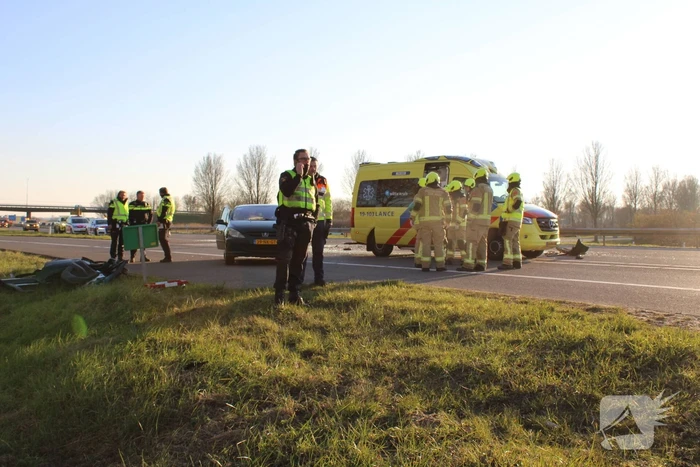 Inzittende bekneld na kettingbotsing