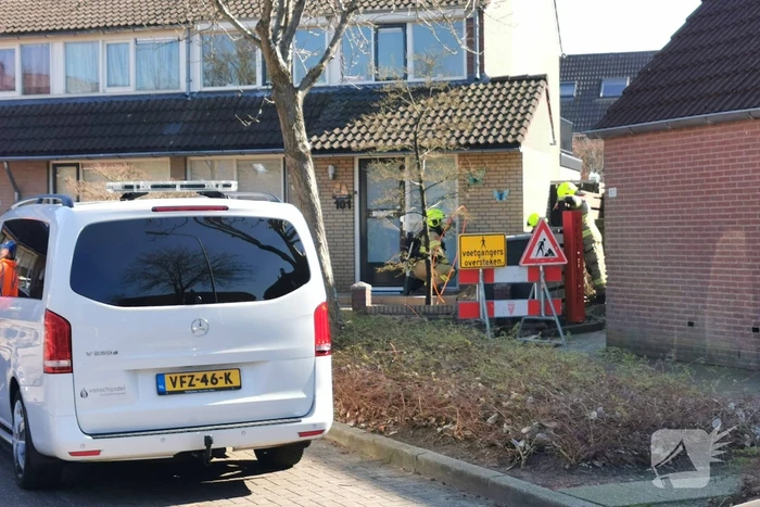 Gasleiding geraakt bij werkzaamheden