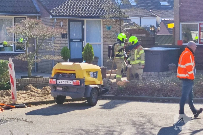 Gasleiding geraakt bij werkzaamheden