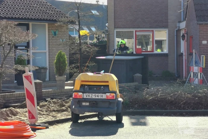 Gasleiding geraakt bij werkzaamheden