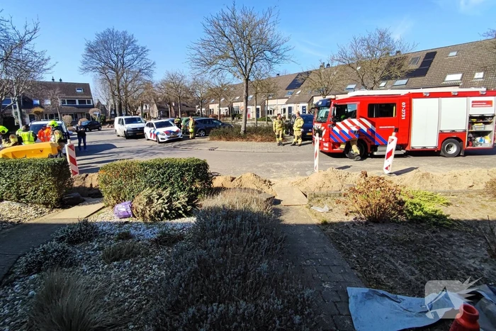 Gasleiding geraakt bij werkzaamheden