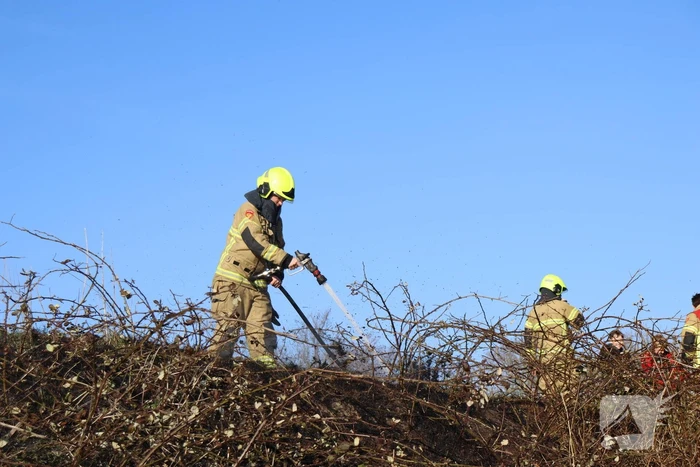 Stuk duin in brand