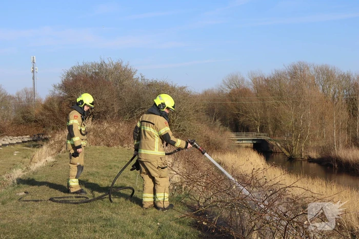 Stuk duin in brand