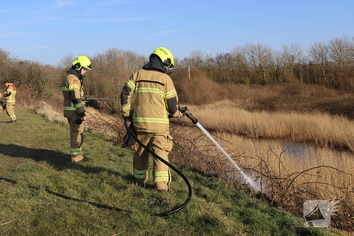 Stuk duin in brand