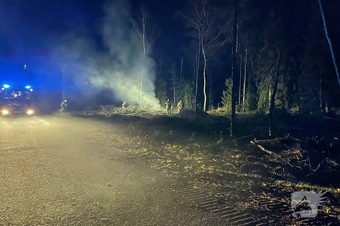 Brandweer blust brandende takken