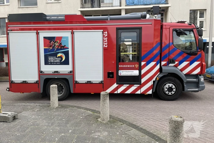 Brand op tweede verdieping van portiekflat