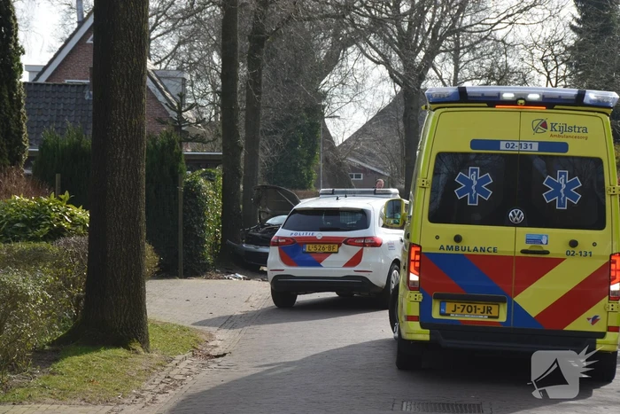 Auto botst frontaal op boom