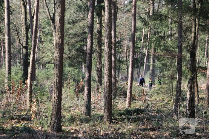 Brandweer blust brand in natuurgebied
