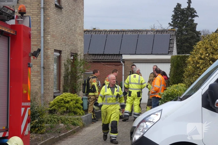 Breuk in gasleiding in tuin van woning
