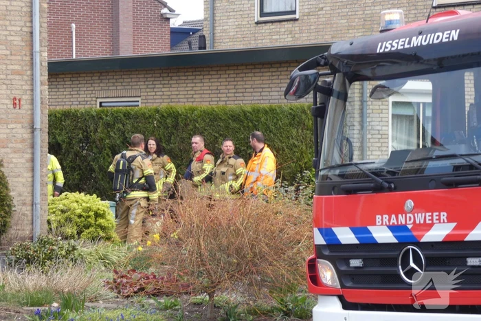 Breuk in gasleiding in tuin van woning