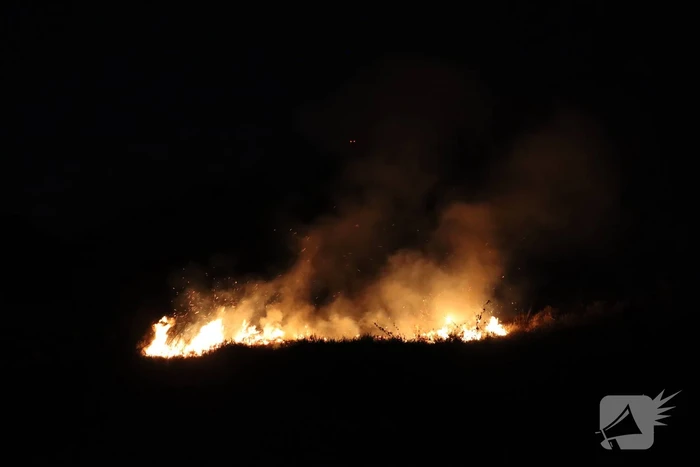 Brandweer blust brand op heide
