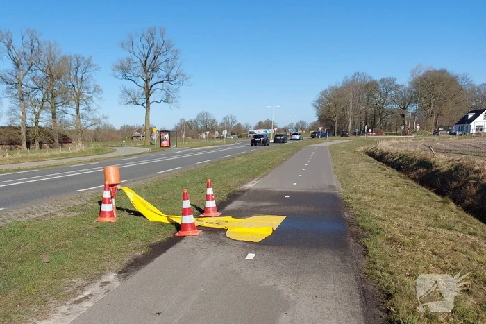 Breuk in waterleiding aan provinciale weg