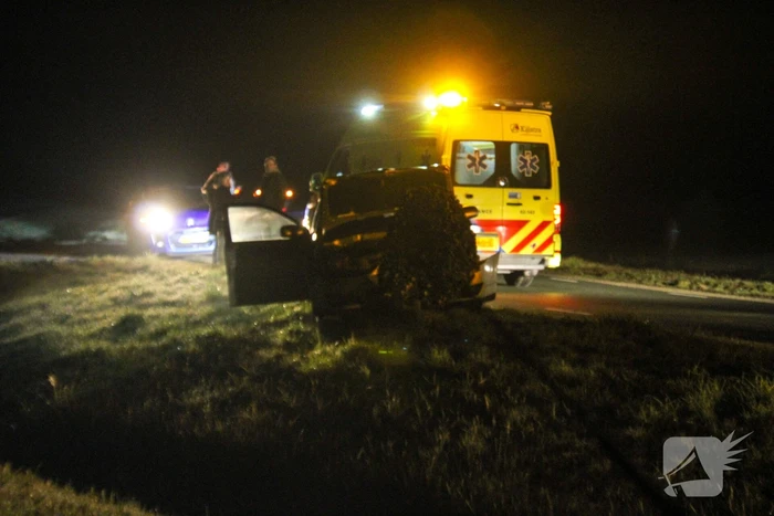 Flinke schade aan auto door botsing tegen boom