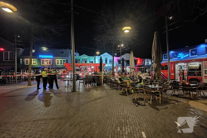 Grote brand boven cafe Railroad