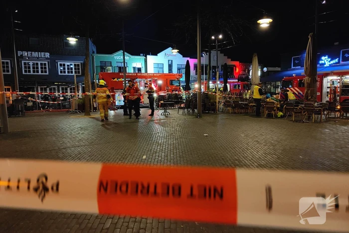 Grote brand boven cafe Railroad