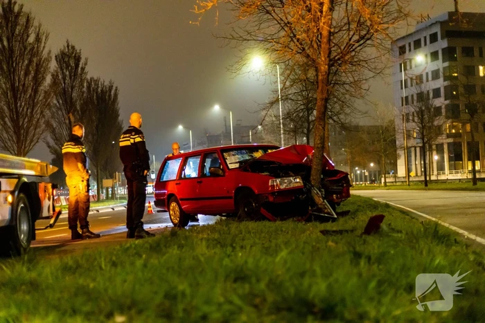 Persoon valt in slaap en botst tegen boom