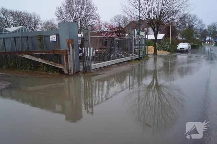 Waterballet op bedrijventerrein De Kronkels na breuk in waterleiding