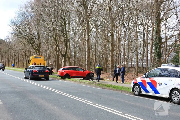 Flinke schade door botsing tegen lantaarnpaal