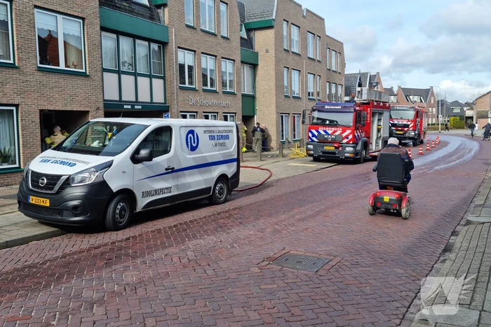 Waterleiding gesprongen in appartementencomplex