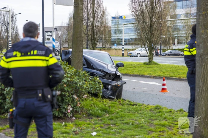 Auto vliegt uit de bocht en botst op boom