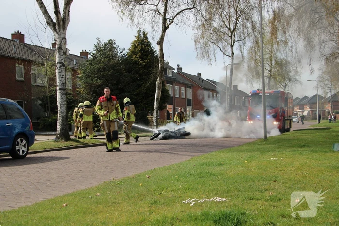 Motor gaat in vlammen op