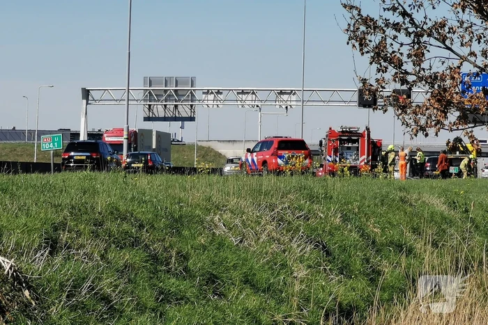 Verkeersopstopping vanwege brand op Rijksweg