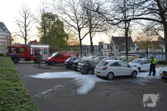 Geparkeerd auto verwoest vanwege brand