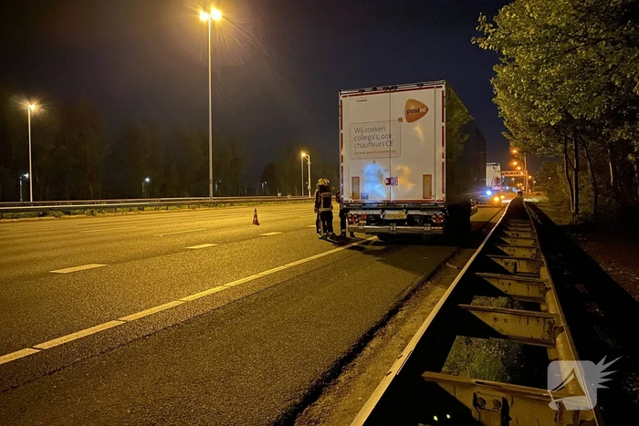 Aanhanger vat vlam op de A12