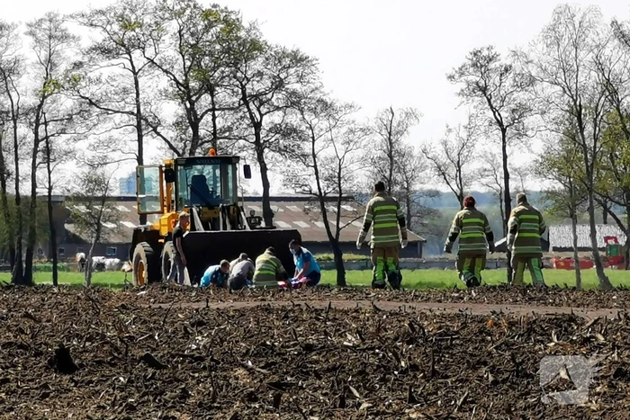 Incident met shovel in weiland
