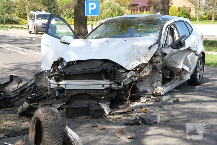 Automobilist gewond bij botsing tegen boom