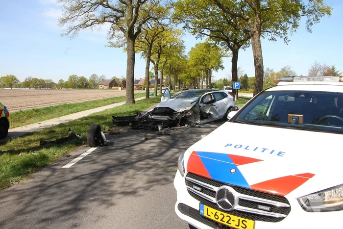Automobilist gewond bij botsing tegen boom
