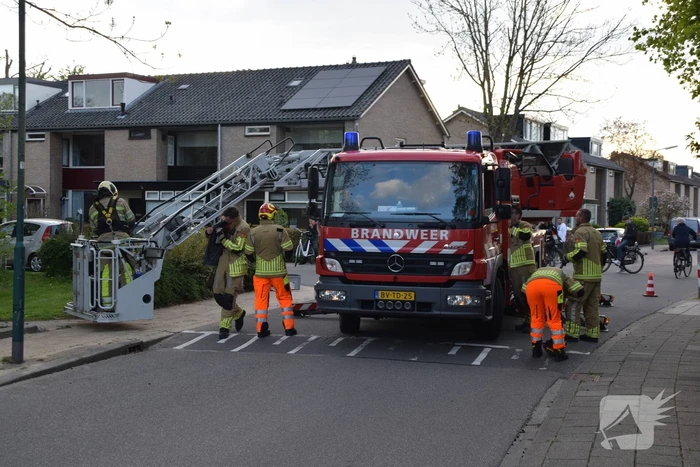Gevaarlijk hangende tak uit boom gehaald
