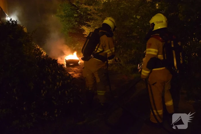 Brandwonden door brandende autoband