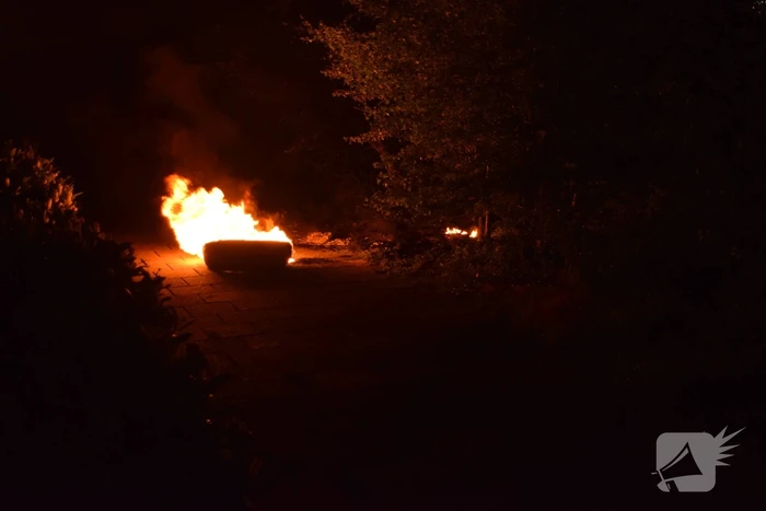 Brandwonden door brandende autoband