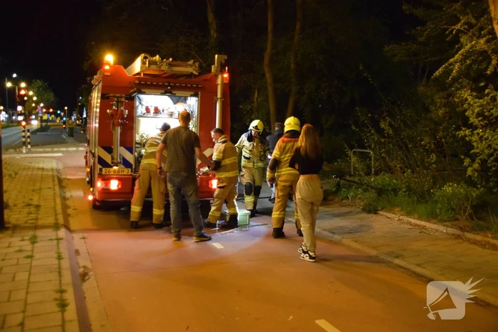Brandwonden door brandende autoband