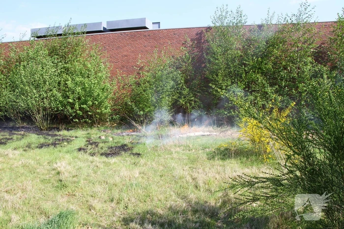 Grasgedeelte vat vlam door mogelijke brandstichting
