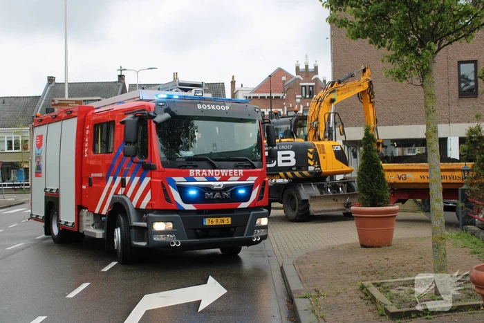 Gasleiding geraakt bij graafwerkzaamheden
