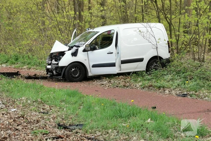 Bestelwagen botst op boom
