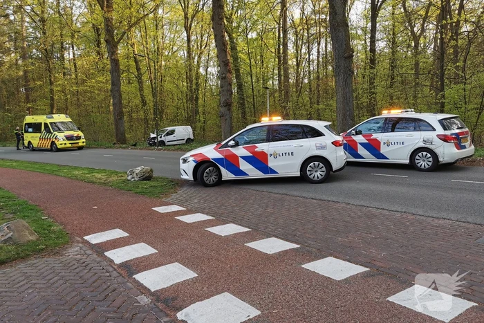 Bestelwagen botst op boom