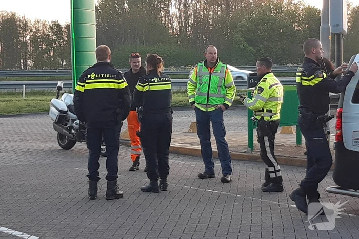 Een gewonde bij ongeval bij tankstation