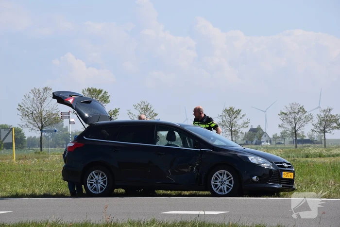 Schade na ongeval op rotonde