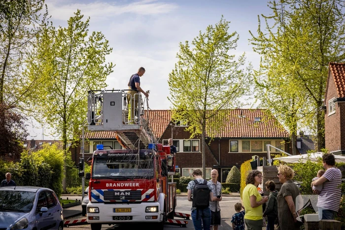 Veel bekijks bij gevaarlijk hangende tak