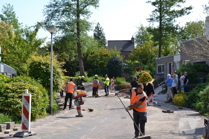 Straat afgezet door flinke gaslekkage in Groenswaard