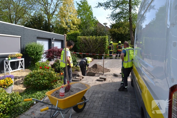 Straat afgezet door flinke gaslekkage in Groenswaard