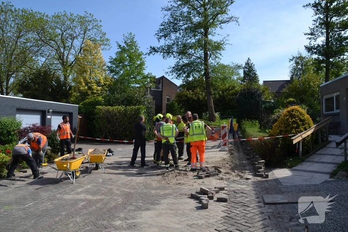 Straat afgezet door flinke gaslekkage in Groenswaard