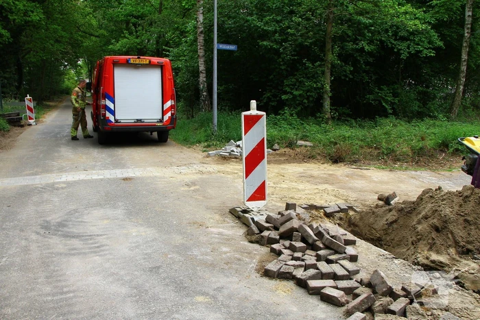 Gasleiding geknapt bij graafwerkzaamheden