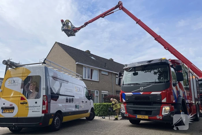 Brand tijdens plaatsen van dakkapel